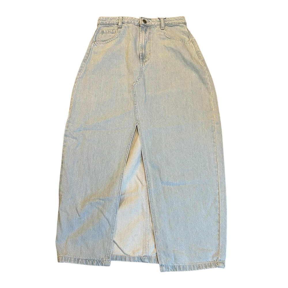 BOOHOO denim skirt with deep slit